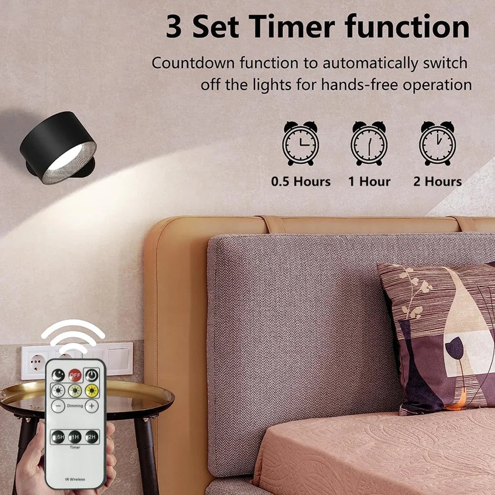 Touch & Remote Control Indoor Wireless Rechargeable Wall Lamp Battery Powered LED Cordless Wall Sconces Light With USB Charging